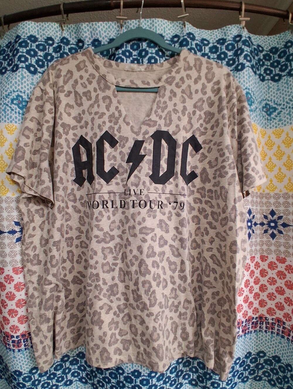 Maurices AC/DC Leopard Print Short Sleeve Tee